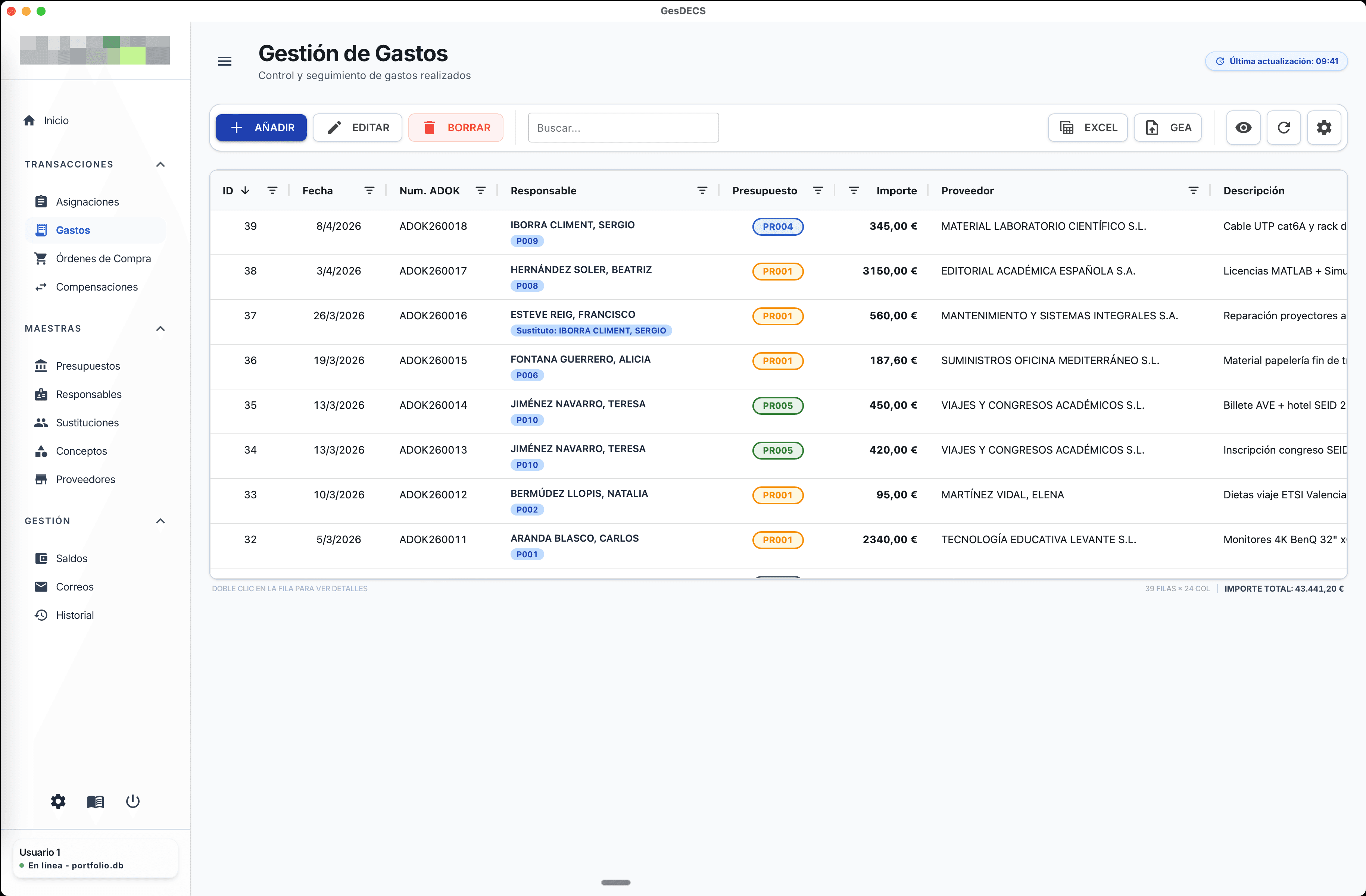 Sistema de Gestión de Presupuestos